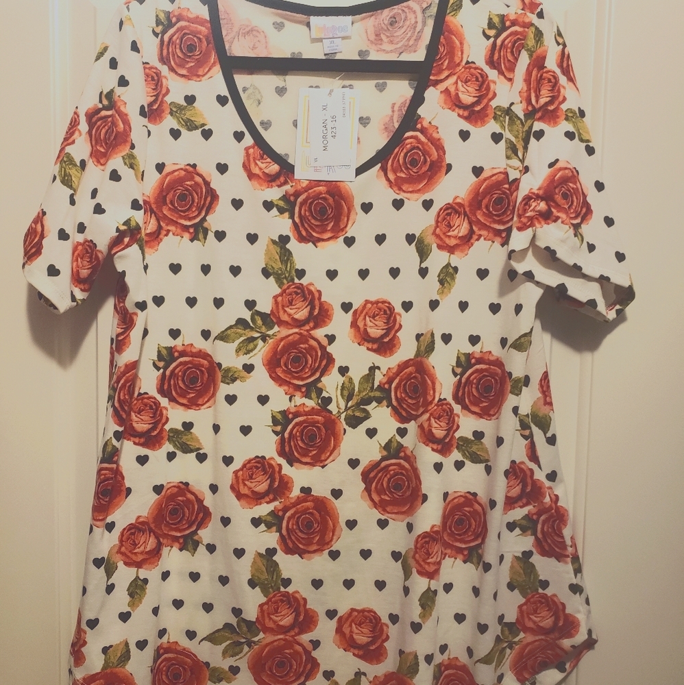 LuLaRoe Rose Print Morgan